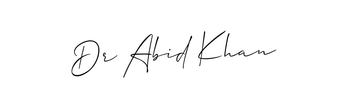 Make a short Dr Abid Khan signature style. Manage your documents anywhere anytime using Allison_Script. Create and add eSignatures, submit forms, share and send files easily. Dr Abid Khan signature style 2 images and pictures png