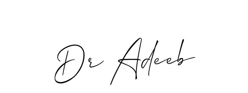 How to make Dr Adeeb name signature. Use Allison_Script style for creating short signs online. This is the latest handwritten sign. Dr Adeeb signature style 2 images and pictures png