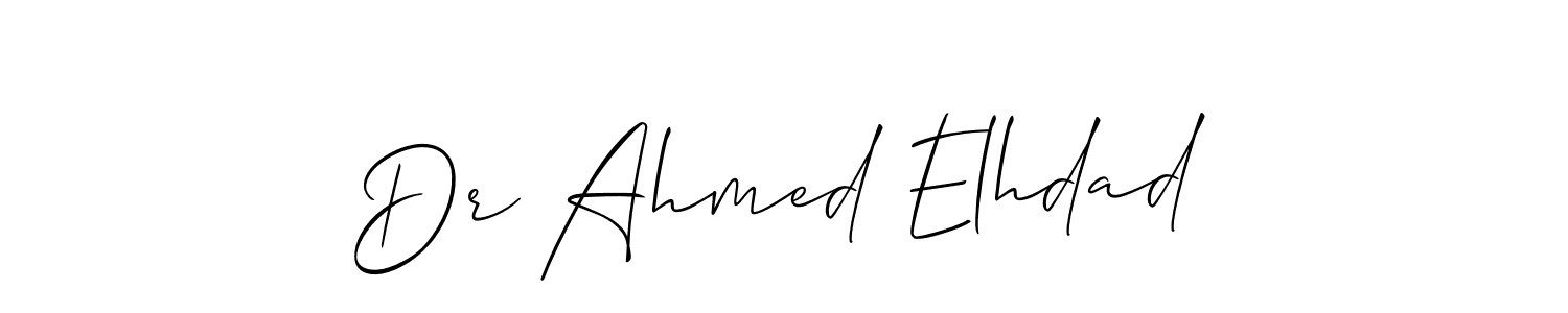 Design your own signature with our free online signature maker. With this signature software, you can create a handwritten (Allison_Script) signature for name Dr Ahmed Elhdad. Dr Ahmed Elhdad signature style 2 images and pictures png