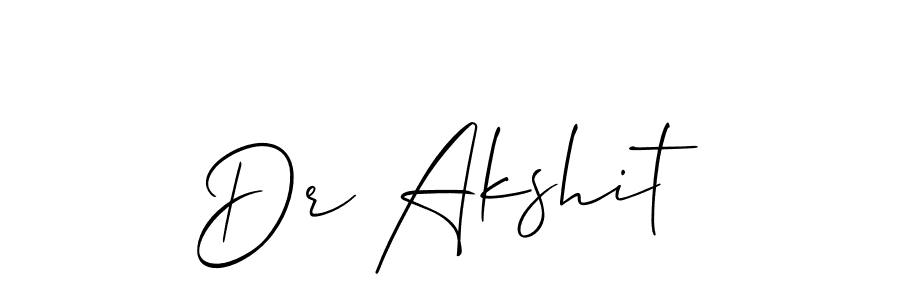 The best way (Allison_Script) to make a short signature is to pick only two or three words in your name. The name Dr Akshit include a total of six letters. For converting this name. Dr Akshit signature style 2 images and pictures png