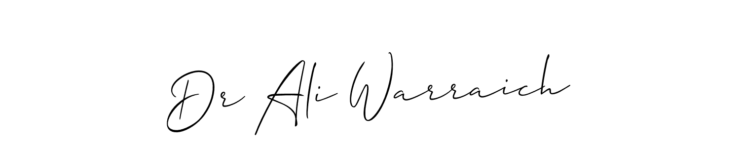 You can use this online signature creator to create a handwritten signature for the name Dr Ali Warraich. This is the best online autograph maker. Dr Ali Warraich signature style 2 images and pictures png