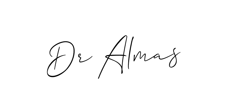 Similarly Allison_Script is the best handwritten signature design. Signature creator online .You can use it as an online autograph creator for name Dr Almas. Dr Almas signature style 2 images and pictures png