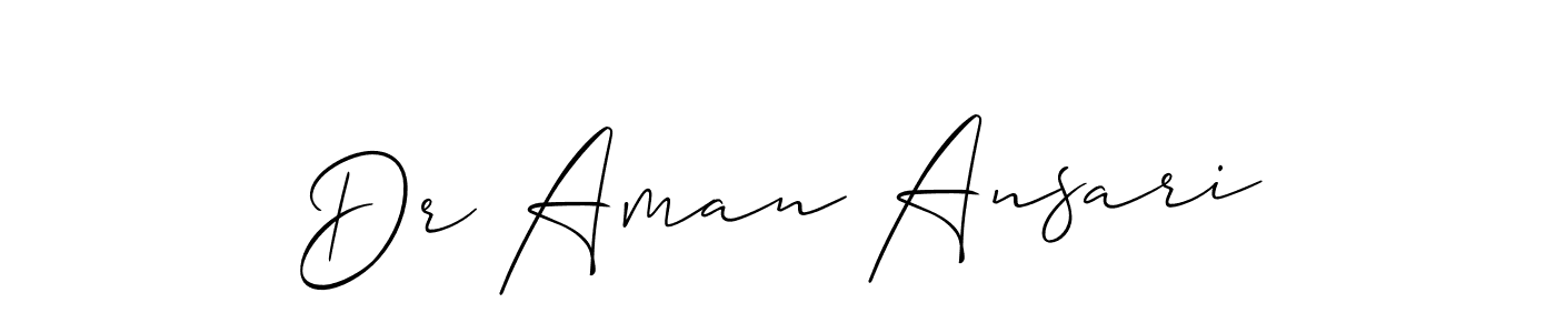 Create a beautiful signature design for name Dr Aman Ansari. With this signature (Allison_Script) fonts, you can make a handwritten signature for free. Dr Aman Ansari signature style 2 images and pictures png