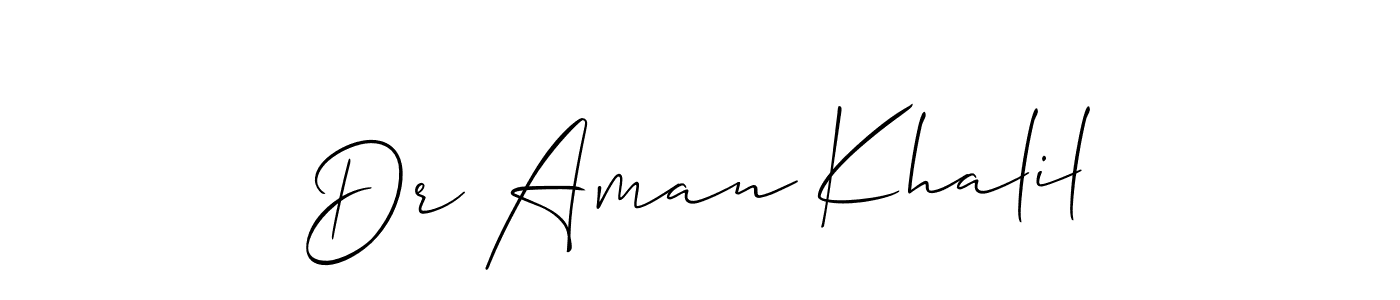 Make a short Dr Aman Khalil signature style. Manage your documents anywhere anytime using Allison_Script. Create and add eSignatures, submit forms, share and send files easily. Dr Aman Khalil signature style 2 images and pictures png