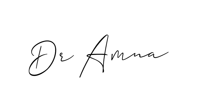 How to make Dr Amna name signature. Use Allison_Script style for creating short signs online. This is the latest handwritten sign. Dr Amna signature style 2 images and pictures png