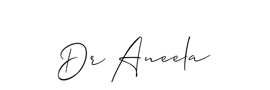 if you are searching for the best signature style for your name Dr Aneela. so please give up your signature search. here we have designed multiple signature styles  using Allison_Script. Dr Aneela signature style 2 images and pictures png