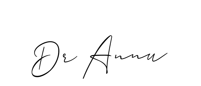 It looks lik you need a new signature style for name Dr Annu. Design unique handwritten (Allison_Script) signature with our free signature maker in just a few clicks. Dr Annu signature style 2 images and pictures png