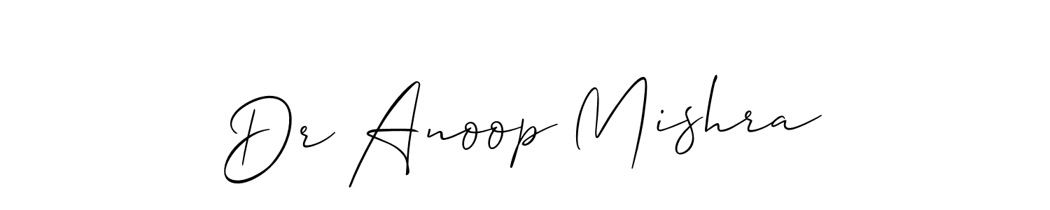 How to make Dr Anoop Mishra name signature. Use Allison_Script style for creating short signs online. This is the latest handwritten sign. Dr Anoop Mishra signature style 2 images and pictures png