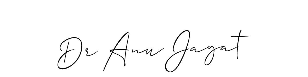 Make a beautiful signature design for name Dr Anu Jagat. With this signature (Allison_Script) style, you can create a handwritten signature for free. Dr Anu Jagat signature style 2 images and pictures png