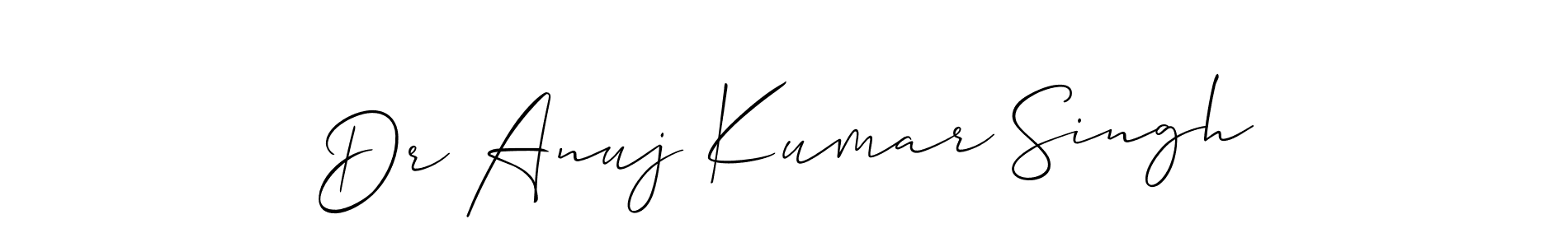 Make a short Dr Anuj Kumar Singh signature style. Manage your documents anywhere anytime using Allison_Script. Create and add eSignatures, submit forms, share and send files easily. Dr Anuj Kumar Singh signature style 2 images and pictures png