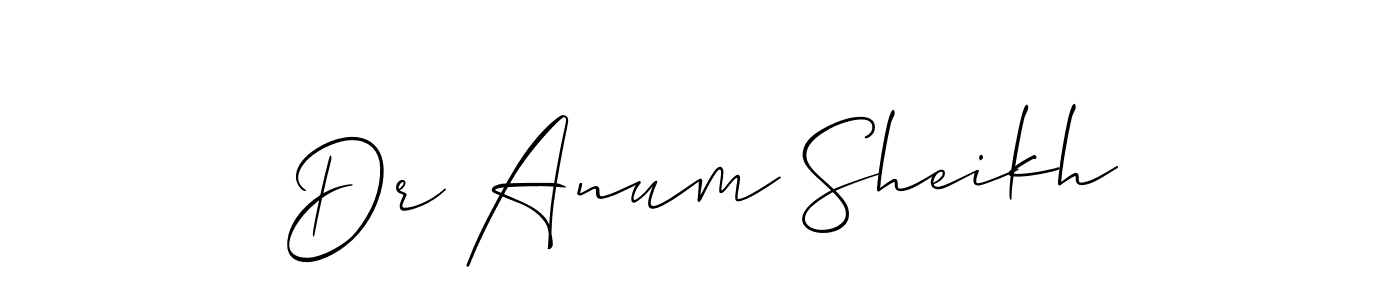 Also You can easily find your signature by using the search form. We will create Dr Anum Sheikh name handwritten signature images for you free of cost using Allison_Script sign style. Dr Anum Sheikh signature style 2 images and pictures png
