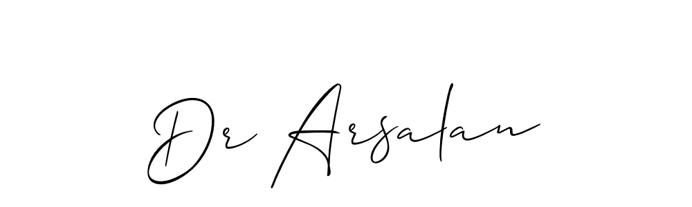 The best way (Allison_Script) to make a short signature is to pick only two or three words in your name. The name Dr Arsalan include a total of six letters. For converting this name. Dr Arsalan signature style 2 images and pictures png