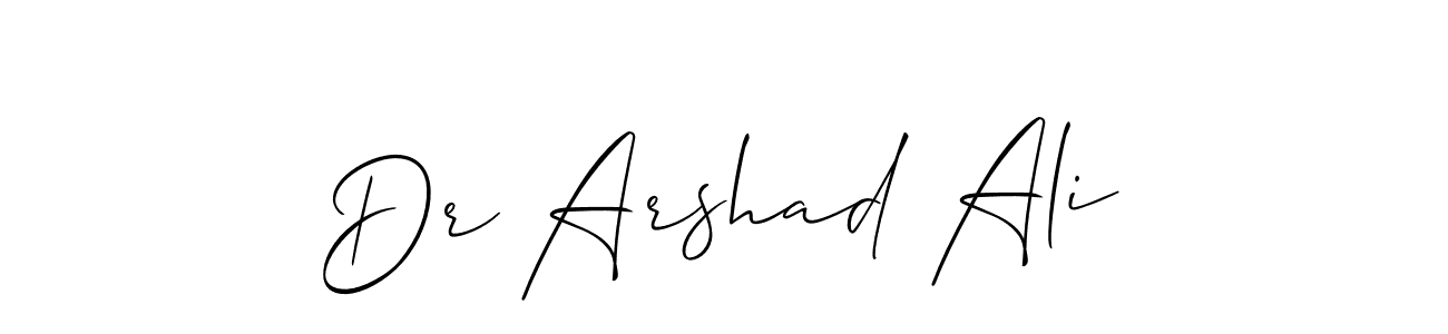 Similarly Allison_Script is the best handwritten signature design. Signature creator online .You can use it as an online autograph creator for name Dr Arshad Ali. Dr Arshad Ali signature style 2 images and pictures png