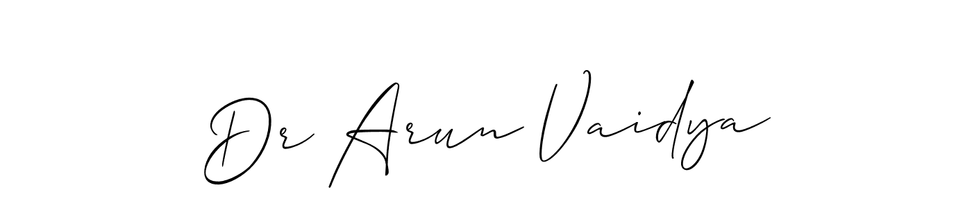 How to make Dr Arun Vaidya signature? Allison_Script is a professional autograph style. Create handwritten signature for Dr Arun Vaidya name. Dr Arun Vaidya signature style 2 images and pictures png
