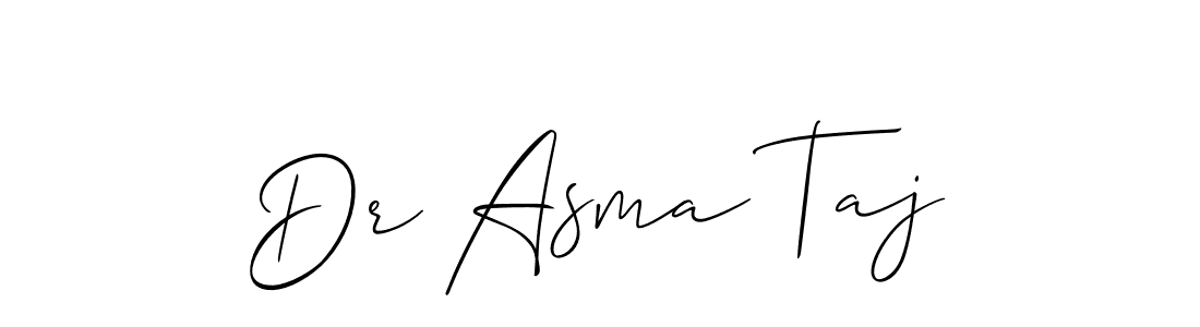 Also we have Dr Asma Taj name is the best signature style. Create professional handwritten signature collection using Allison_Script autograph style. Dr Asma Taj signature style 2 images and pictures png
