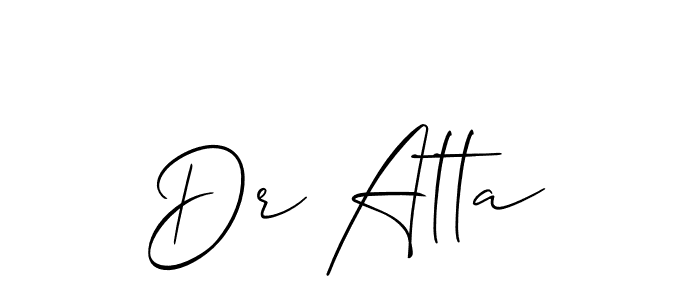 It looks lik you need a new signature style for name Dr Atta. Design unique handwritten (Allison_Script) signature with our free signature maker in just a few clicks. Dr Atta signature style 2 images and pictures png