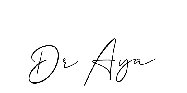 Also we have Dr Aya name is the best signature style. Create professional handwritten signature collection using Allison_Script autograph style. Dr Aya signature style 2 images and pictures png