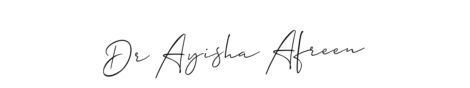 You should practise on your own different ways (Allison_Script) to write your name (Dr Ayisha Afreen) in signature. don't let someone else do it for you. Dr Ayisha Afreen signature style 2 images and pictures png