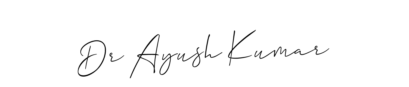 Use a signature maker to create a handwritten signature online. With this signature software, you can design (Allison_Script) your own signature for name Dr Ayush Kumar. Dr Ayush Kumar signature style 2 images and pictures png