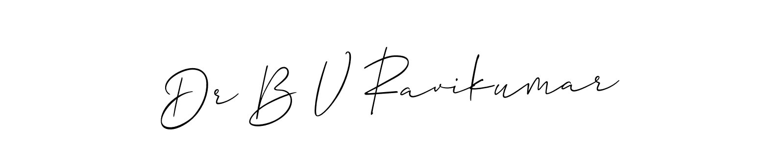 Similarly Allison_Script is the best handwritten signature design. Signature creator online .You can use it as an online autograph creator for name Dr B V Ravikumar. Dr B V Ravikumar signature style 2 images and pictures png