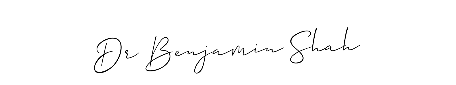 Create a beautiful signature design for name Dr Benjamin Shah. With this signature (Allison_Script) fonts, you can make a handwritten signature for free. Dr Benjamin Shah signature style 2 images and pictures png