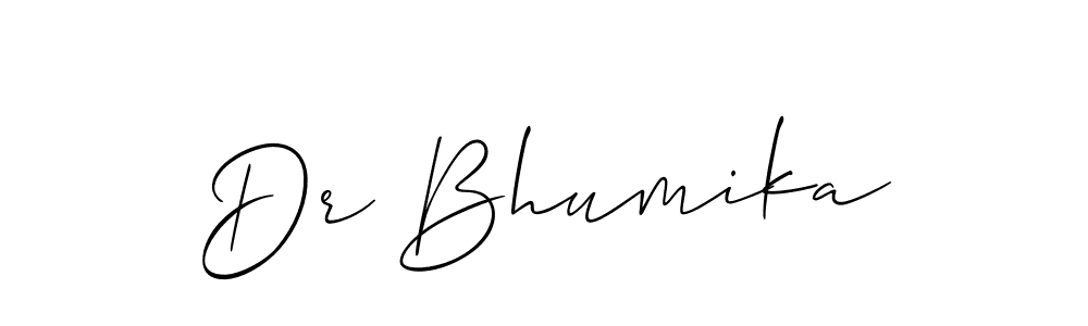 Make a beautiful signature design for name Dr Bhumika. With this signature (Allison_Script) style, you can create a handwritten signature for free. Dr Bhumika signature style 2 images and pictures png