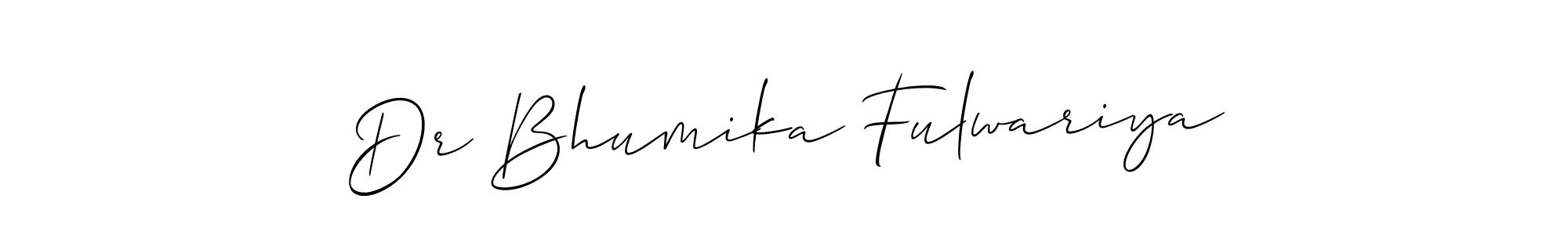 You can use this online signature creator to create a handwritten signature for the name Dr Bhumika Fulwariya. This is the best online autograph maker. Dr Bhumika Fulwariya signature style 2 images and pictures png