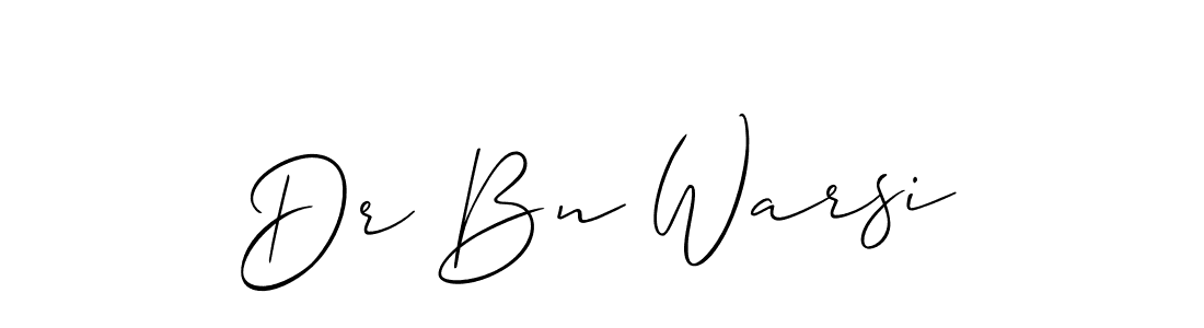 The best way (Allison_Script) to make a short signature is to pick only two or three words in your name. The name Dr Bn Warsi include a total of six letters. For converting this name. Dr Bn Warsi signature style 2 images and pictures png