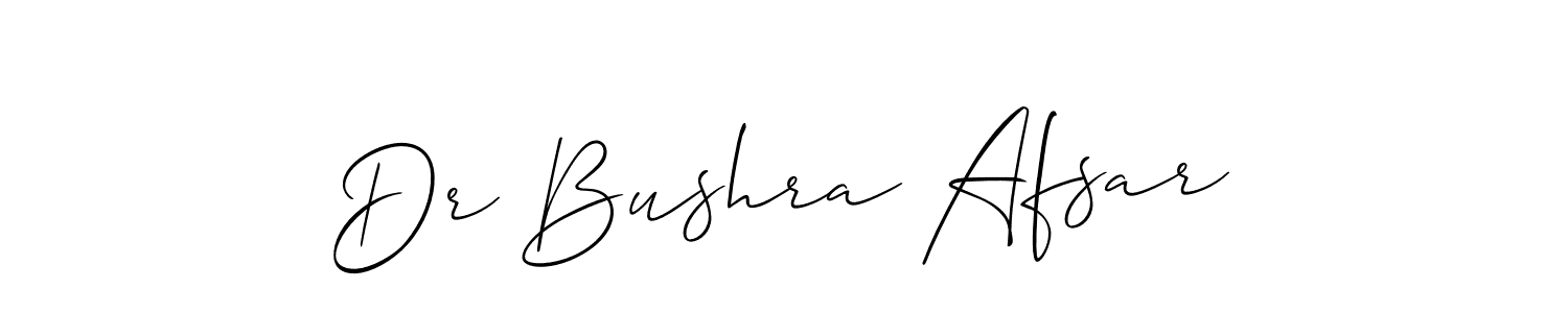 Dr Bushra Afsar stylish signature style. Best Handwritten Sign (Allison_Script) for my name. Handwritten Signature Collection Ideas for my name Dr Bushra Afsar. Dr Bushra Afsar signature style 2 images and pictures png