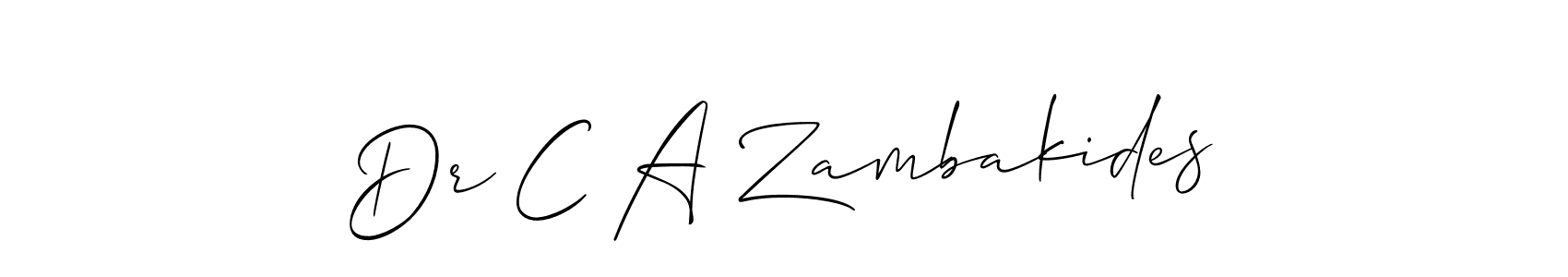 Design your own signature with our free online signature maker. With this signature software, you can create a handwritten (Allison_Script) signature for name Dr C A Zambakides. Dr C A Zambakides signature style 2 images and pictures png