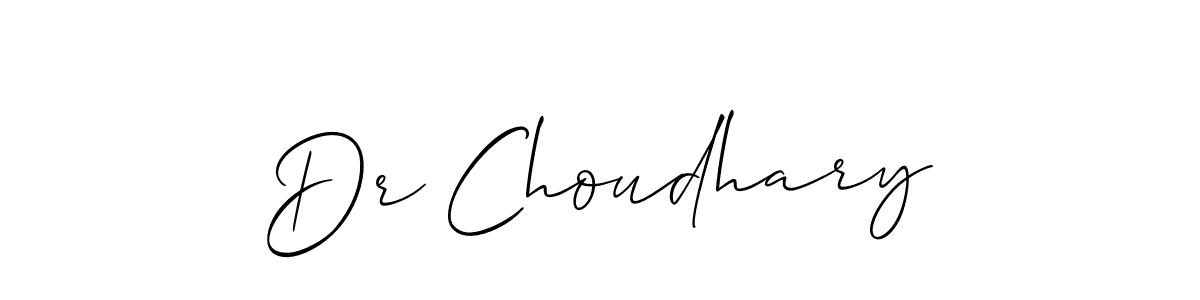 Create a beautiful signature design for name Dr Choudhary. With this signature (Allison_Script) fonts, you can make a handwritten signature for free. Dr Choudhary signature style 2 images and pictures png