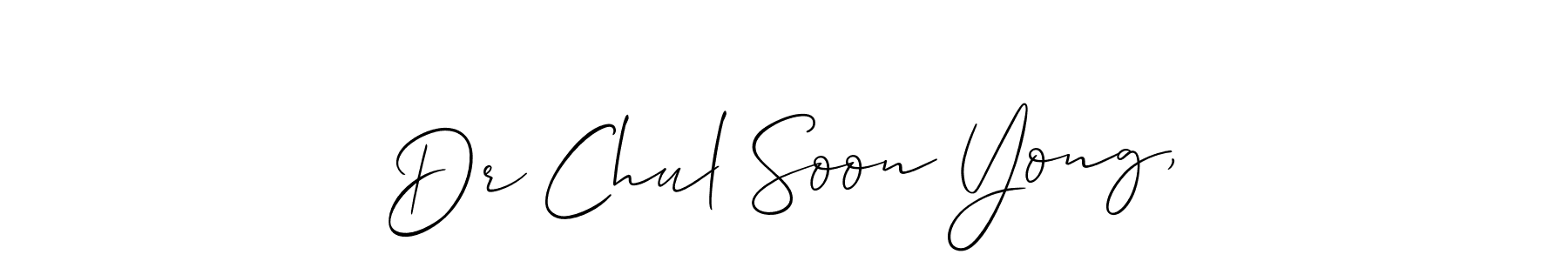 Also we have Dr Chul Soon Yong, name is the best signature style. Create professional handwritten signature collection using Allison_Script autograph style. Dr Chul Soon Yong, signature style 2 images and pictures png