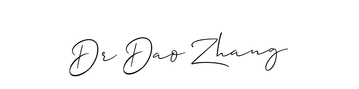 The best way (Allison_Script) to make a short signature is to pick only two or three words in your name. The name Dr Dao Zhang include a total of six letters. For converting this name. Dr Dao Zhang signature style 2 images and pictures png