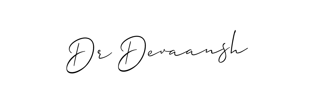 How to make Dr Devaansh signature? Allison_Script is a professional autograph style. Create handwritten signature for Dr Devaansh name. Dr Devaansh signature style 2 images and pictures png