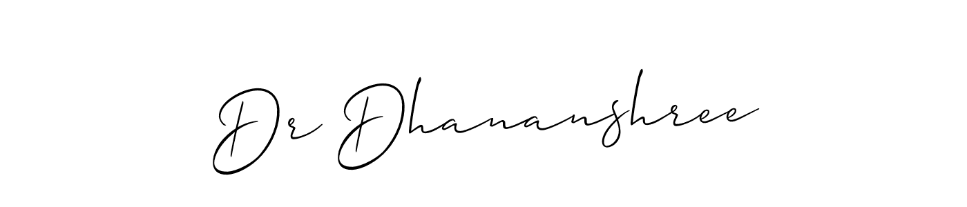 The best way (Allison_Script) to make a short signature is to pick only two or three words in your name. The name Dr Dhananshree include a total of six letters. For converting this name. Dr Dhananshree signature style 2 images and pictures png
