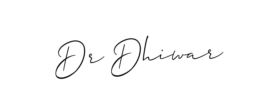Similarly Allison_Script is the best handwritten signature design. Signature creator online .You can use it as an online autograph creator for name Dr Dhiwar. Dr Dhiwar signature style 2 images and pictures png