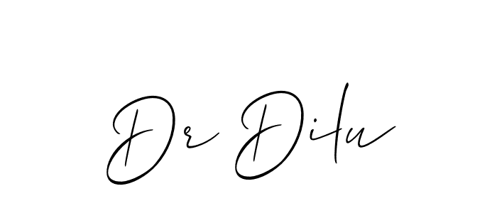 Make a beautiful signature design for name Dr Dilu. With this signature (Allison_Script) style, you can create a handwritten signature for free. Dr Dilu signature style 2 images and pictures png
