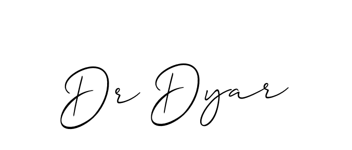 It looks lik you need a new signature style for name Dr Dyar. Design unique handwritten (Allison_Script) signature with our free signature maker in just a few clicks. Dr Dyar signature style 2 images and pictures png