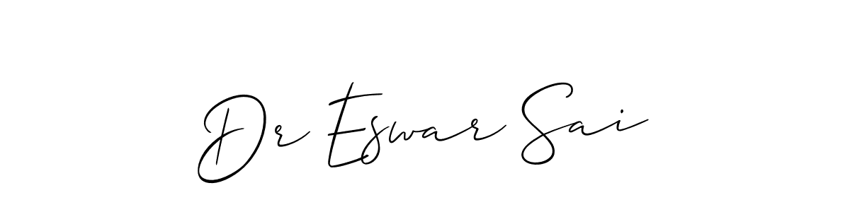 if you are searching for the best signature style for your name Dr Eswar Sai. so please give up your signature search. here we have designed multiple signature styles  using Allison_Script. Dr Eswar Sai signature style 2 images and pictures png