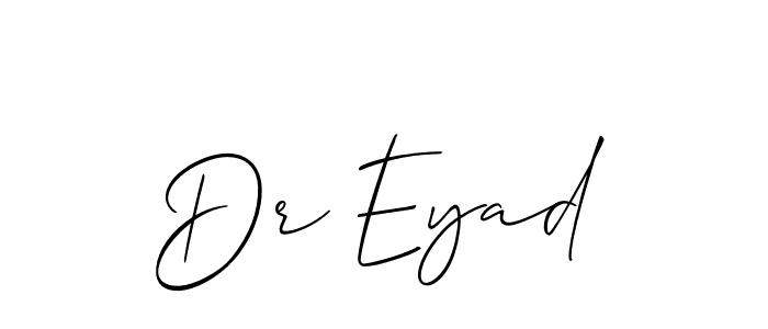 if you are searching for the best signature style for your name Dr Eyad. so please give up your signature search. here we have designed multiple signature styles  using Allison_Script. Dr Eyad signature style 2 images and pictures png