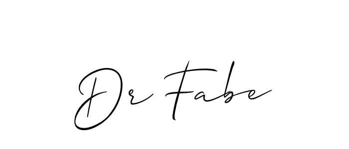 Design your own signature with our free online signature maker. With this signature software, you can create a handwritten (Allison_Script) signature for name Dr Fabe. Dr Fabe signature style 2 images and pictures png