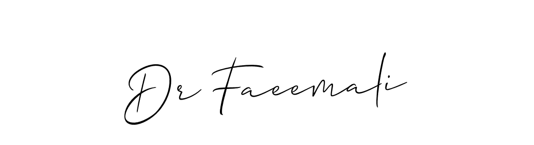 if you are searching for the best signature style for your name Dr Faeemali. so please give up your signature search. here we have designed multiple signature styles  using Allison_Script. Dr Faeemali signature style 2 images and pictures png
