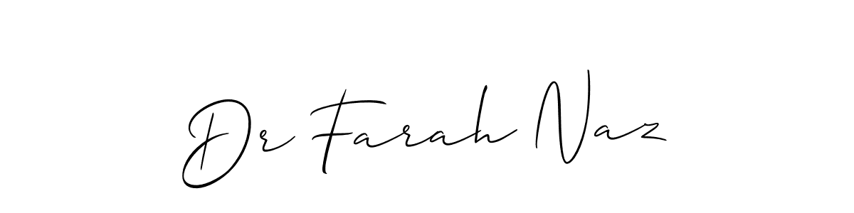 How to make Dr Farah Naz name signature. Use Allison_Script style for creating short signs online. This is the latest handwritten sign. Dr Farah Naz signature style 2 images and pictures png