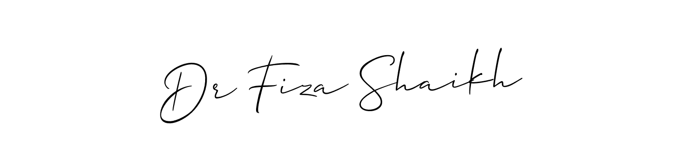 How to make Dr Fiza Shaikh signature? Allison_Script is a professional autograph style. Create handwritten signature for Dr Fiza Shaikh name. Dr Fiza Shaikh signature style 2 images and pictures png