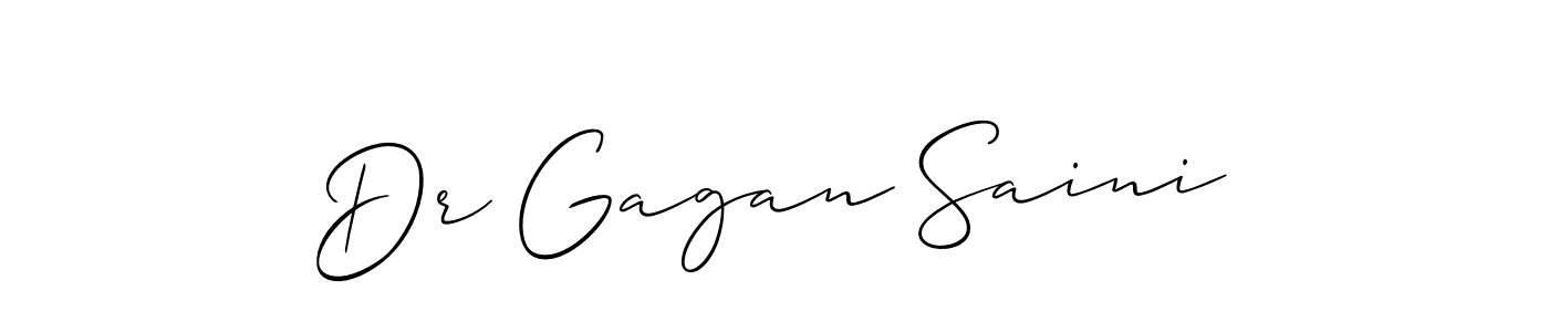 Also we have Dr Gagan Saini name is the best signature style. Create professional handwritten signature collection using Allison_Script autograph style. Dr Gagan Saini signature style 2 images and pictures png