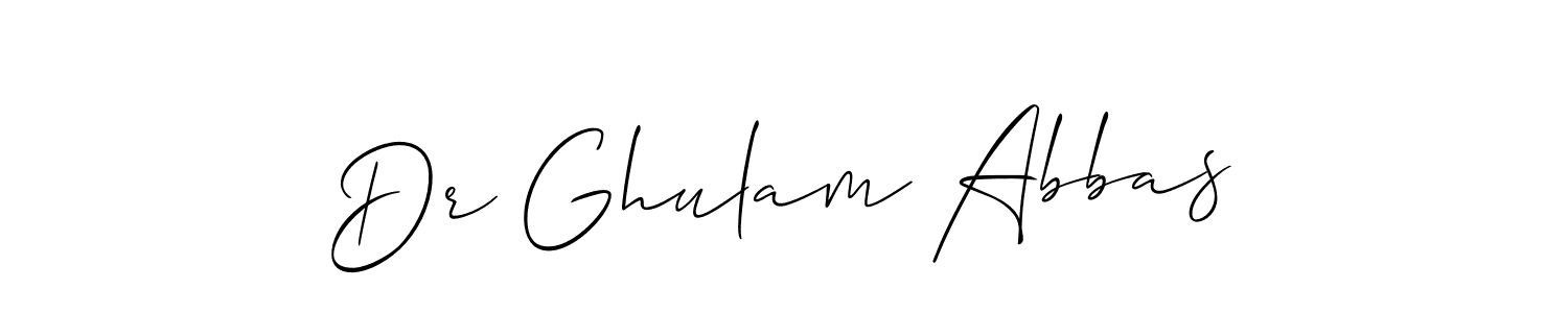 Use a signature maker to create a handwritten signature online. With this signature software, you can design (Allison_Script) your own signature for name Dr Ghulam Abbas. Dr Ghulam Abbas signature style 2 images and pictures png