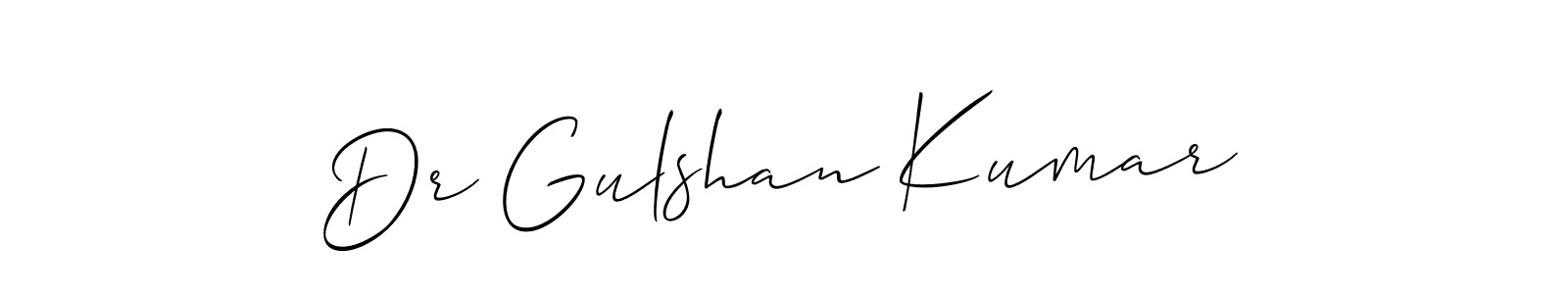 Make a beautiful signature design for name Dr Gulshan Kumar. With this signature (Allison_Script) style, you can create a handwritten signature for free. Dr Gulshan Kumar signature style 2 images and pictures png