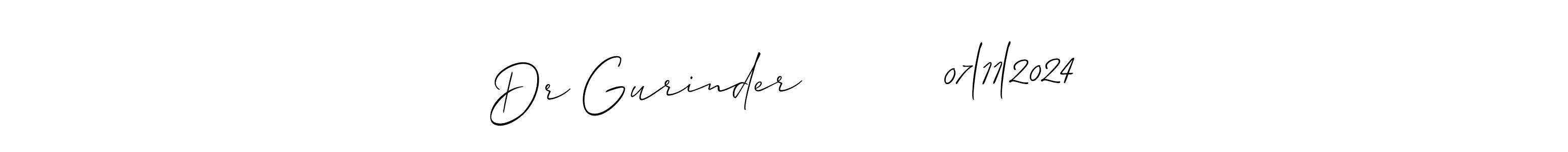 if you are searching for the best signature style for your name Dr Gurinder          07l11l2024. so please give up your signature search. here we have designed multiple signature styles  using Allison_Script. Dr Gurinder          07l11l2024 signature style 2 images and pictures png