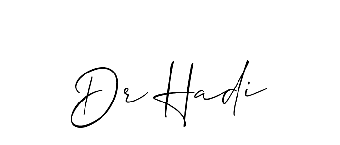 Use a signature maker to create a handwritten signature online. With this signature software, you can design (Allison_Script) your own signature for name Dr Hadi. Dr Hadi signature style 2 images and pictures png