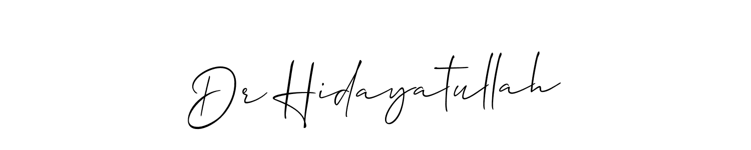 Create a beautiful signature design for name Dr Hidayatullah. With this signature (Allison_Script) fonts, you can make a handwritten signature for free. Dr Hidayatullah signature style 2 images and pictures png